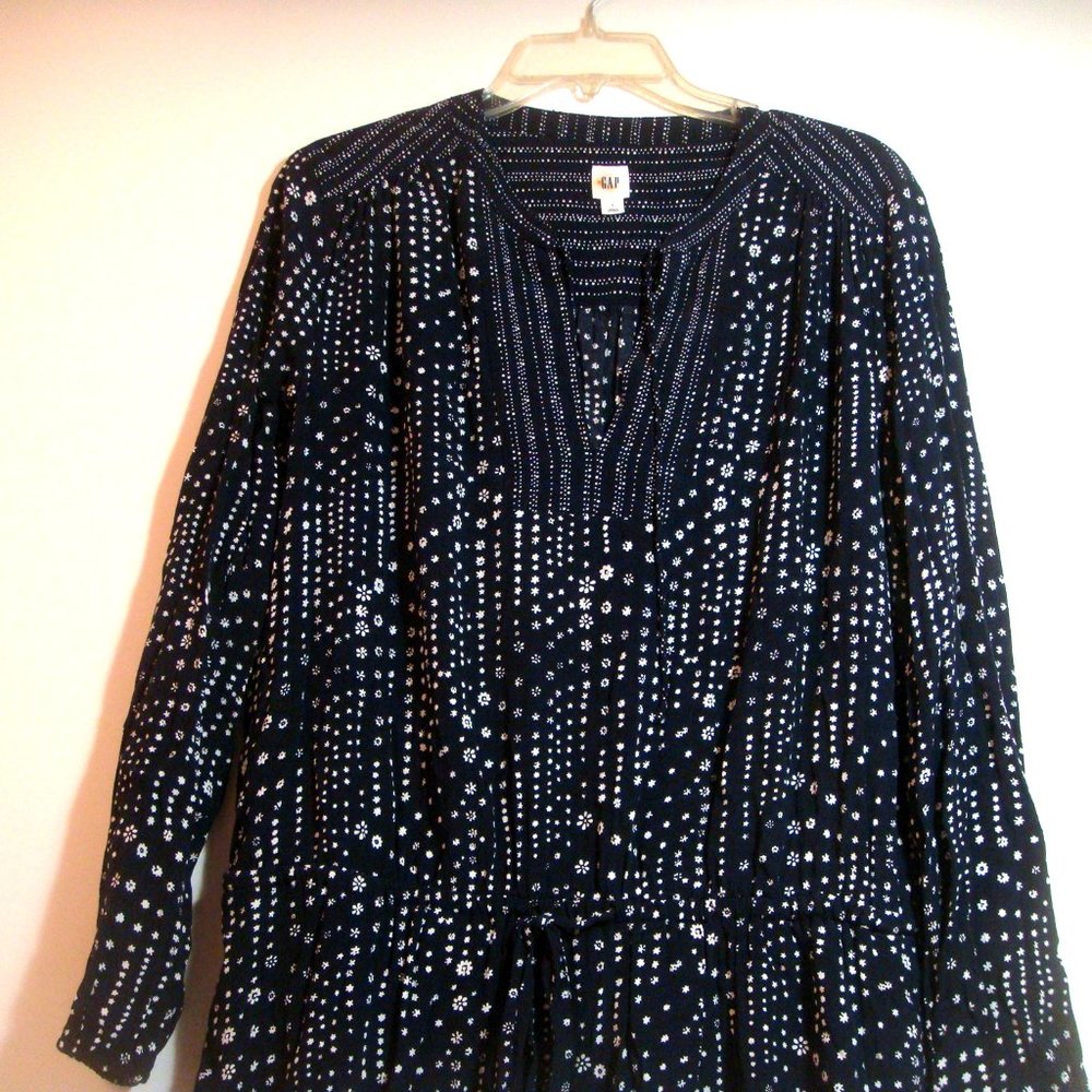 Gap Navy Blue Drawstring Mini Dress Size Large - Picture 4 of 7